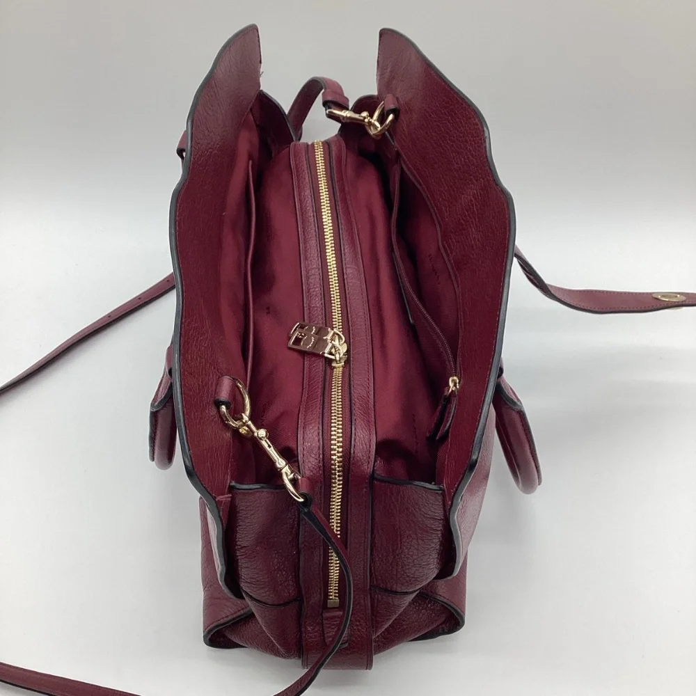 2142. Coach Mercer Satchel / Crossbody True Red Grain Leather EUC